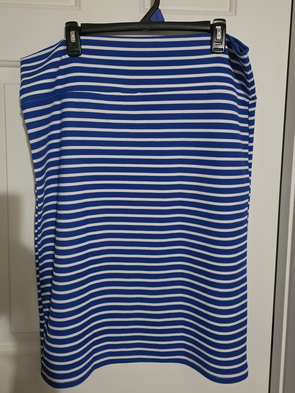 LuLaRoe Blue and White Striped Pencil Skirt